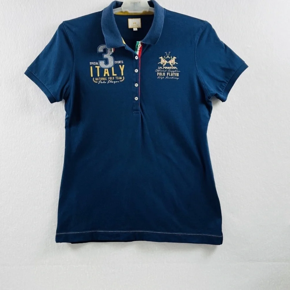 La Martina Special Events Navy Blue Italy National Polo Team Player Shirt